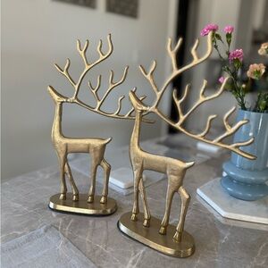 Gold Reindeer Figurines